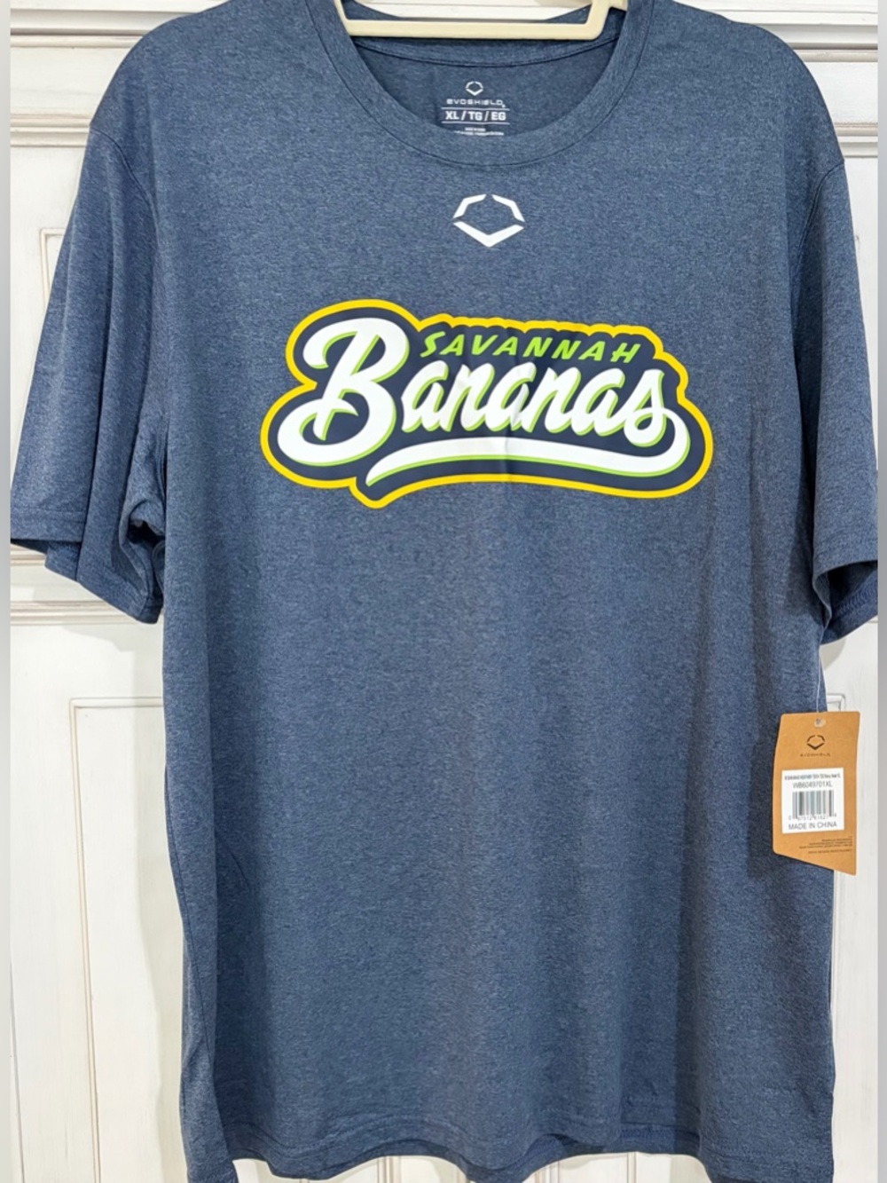 NWT SZ XL Savannah Bananas Heather Navy Logo T-Shirt